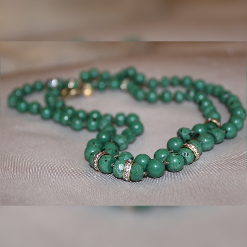 J Crew Green Beaded Necklace